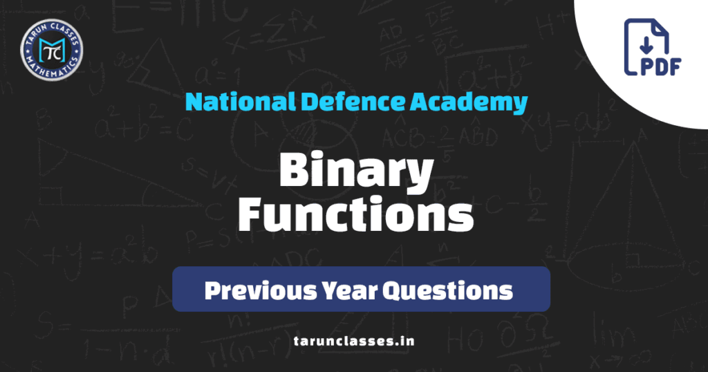 Binary Numbers NDA previous year questions practice worksheet cover image with 30 problems on number system conversion and arithmetic
